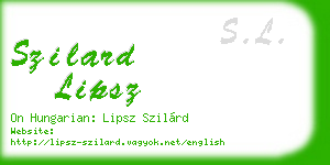 szilard lipsz business card